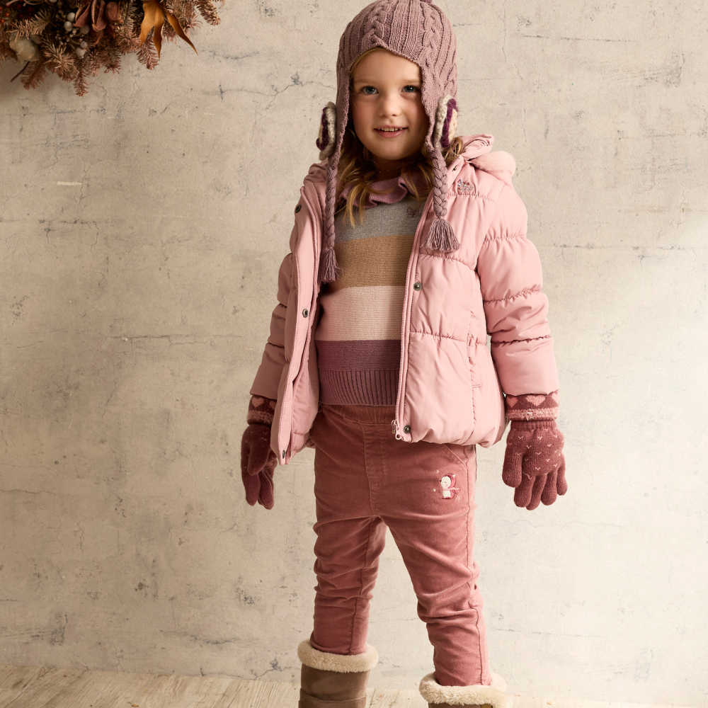 PIPPY 暖暖絨布彈性長褲 玫瑰