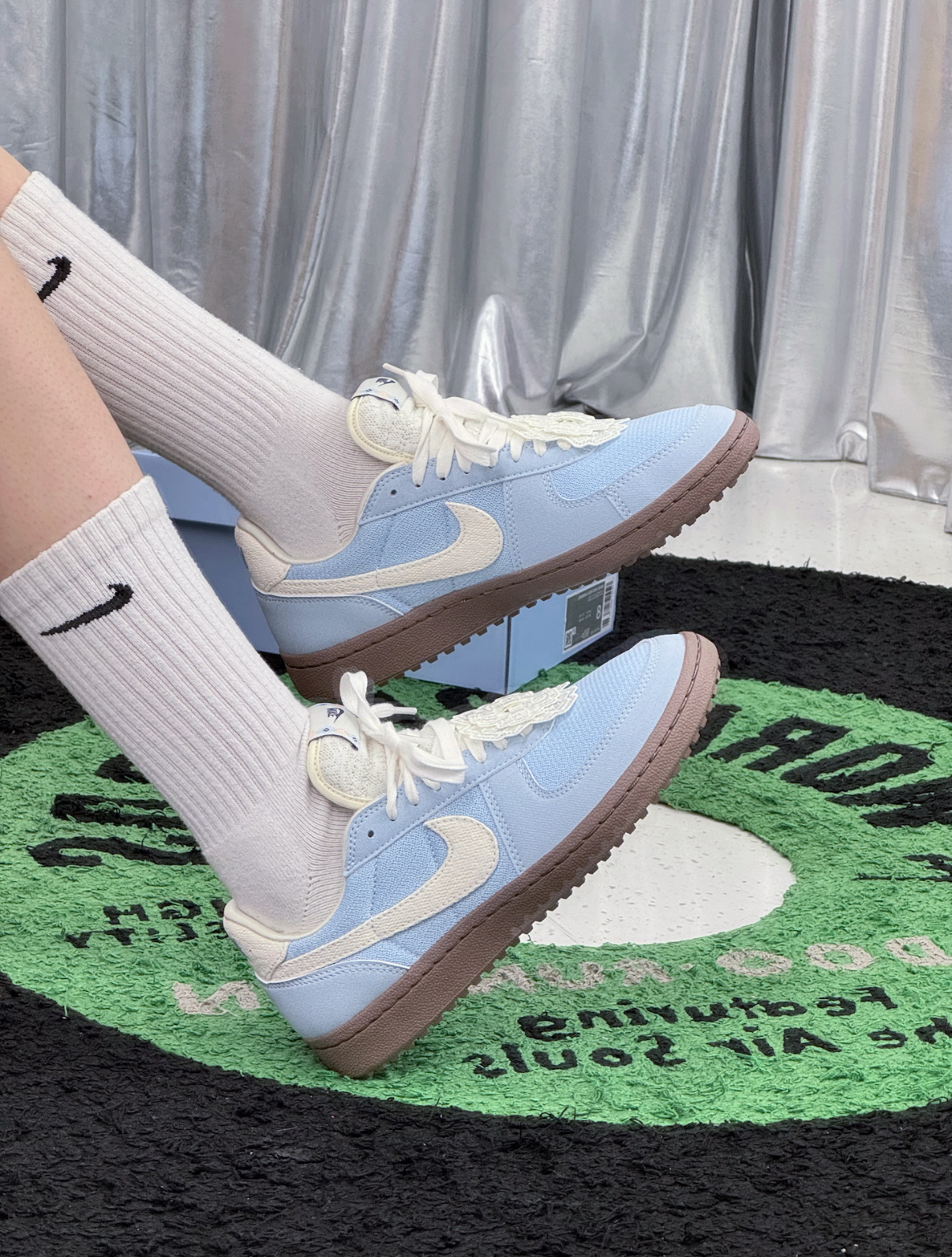 Nike Field General 82 淺藍色 蕾絲 寶寶藍 小花 低筒 休閒 德訓鞋 女鞋 IH7350-402/預購