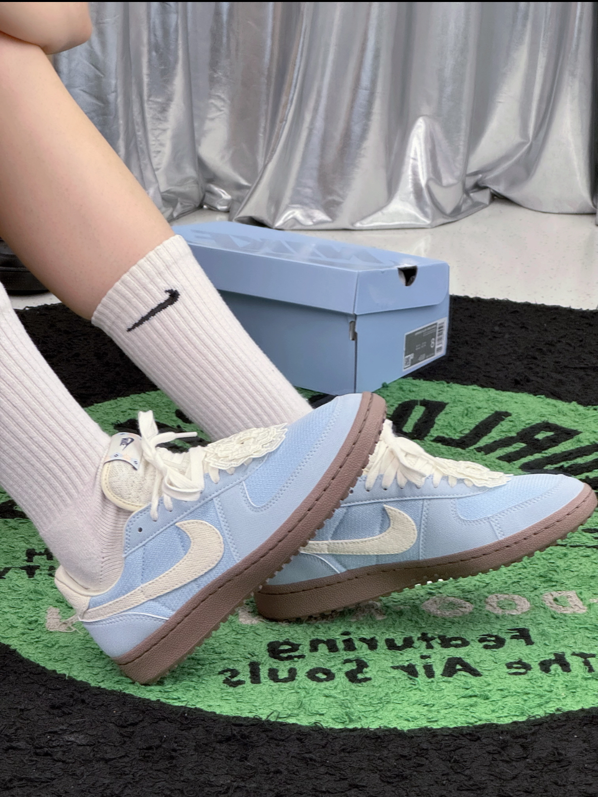 Nike Field General 82 淺藍色 蕾絲 寶寶藍 小花 低筒 休閒 德訓鞋 女鞋 IH7350-402/預購