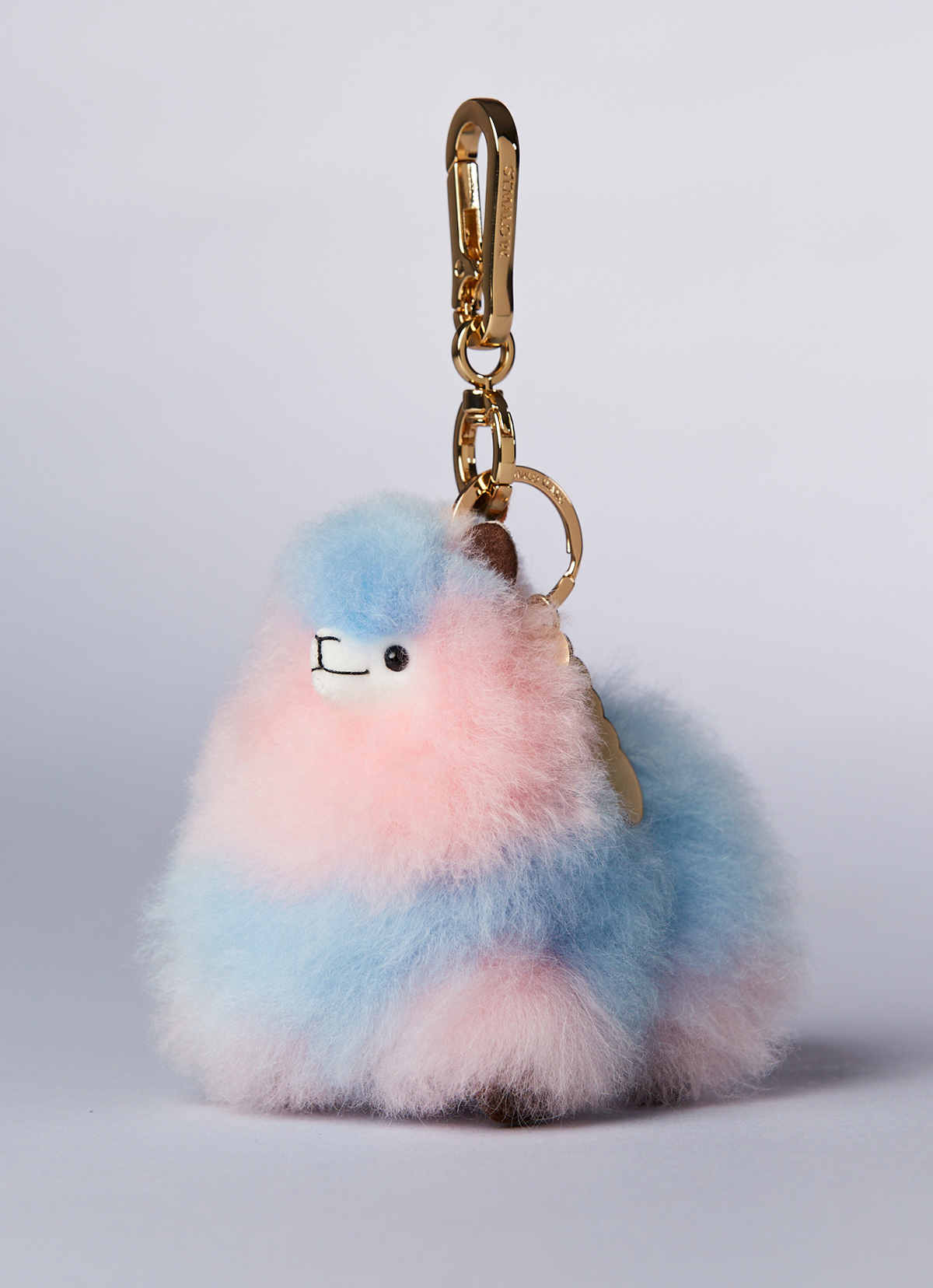ST.MALO 秘魯工匠手工原生羊駝毛仿真羊駝娃娃鑰匙圈12CM-2171UA-雲粉泡泡
