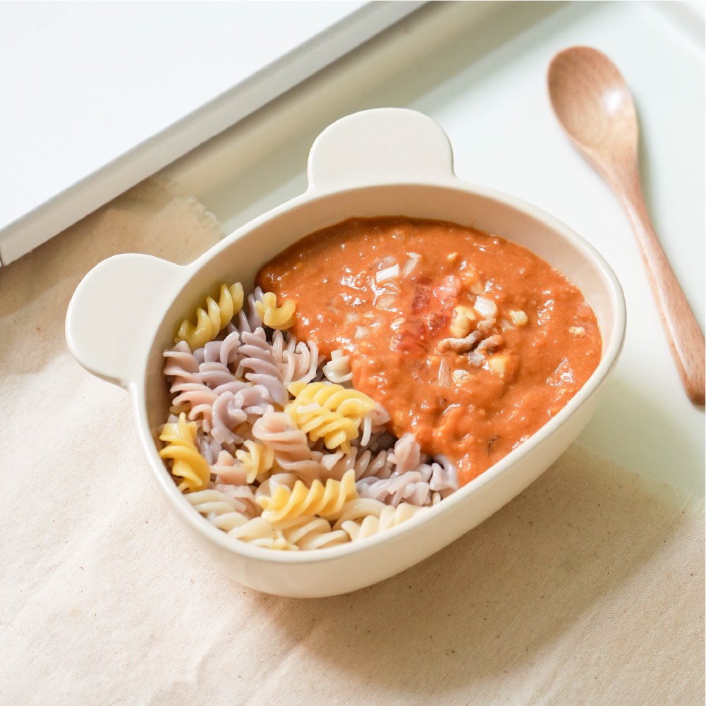 熱銷現貨｜森林寶寶義麵-雙享組｜1盒入｜番茄豬肉紅醬3包(120g)x 蔬果捲捲麵1包（150g)｜1Y+｜低鈉無添加、4種蔬果麵｜寶寶紅醬