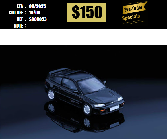 PO-$150 * SPEED GT * 1:64 HONDA CR-X SIR BLACK [OD05/08]