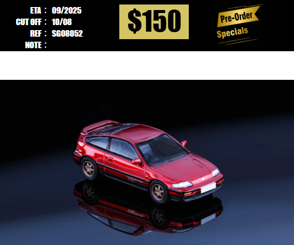 PO-$150 * SPEED GT * 1:64 HONDA CR-X SIR RED [OD05/08]