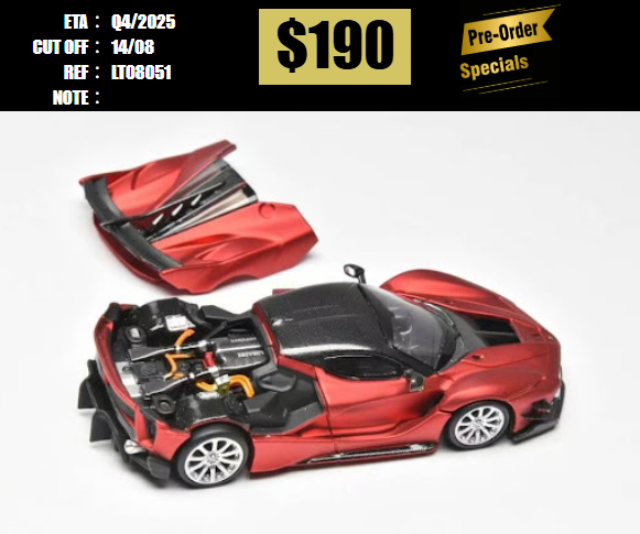 PO-$190 * LITTLE TOY * 1:64 FERRARI FXX-K EVO MATTE RED [OD05/08]