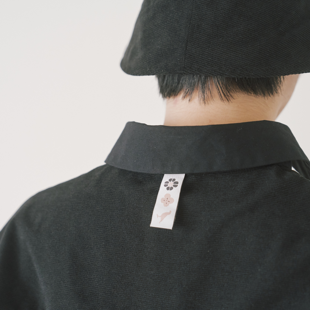 印花樂長袖拼接襯衫/"I"系列/深邃黑