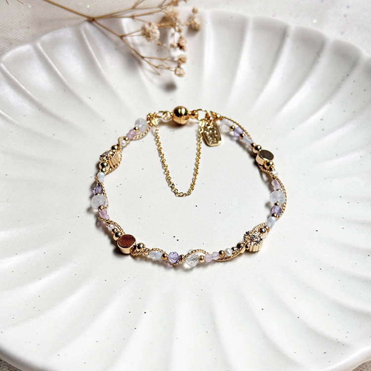 生日花 • 貳月柒 • 仙客來 – 月光紫水晶 – 手鍊