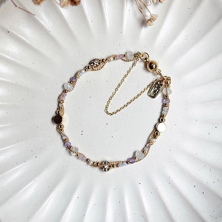 生日花 • 貳月柒 • 仙客來 – 月光紫水晶 – 手鍊