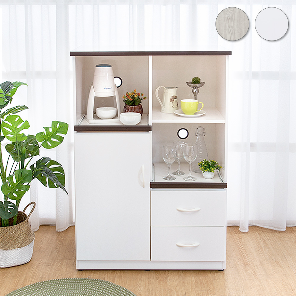 2.8尺一門二抽二拉盤防水塑鋼電器櫃/收納餐櫃(兩色可選)