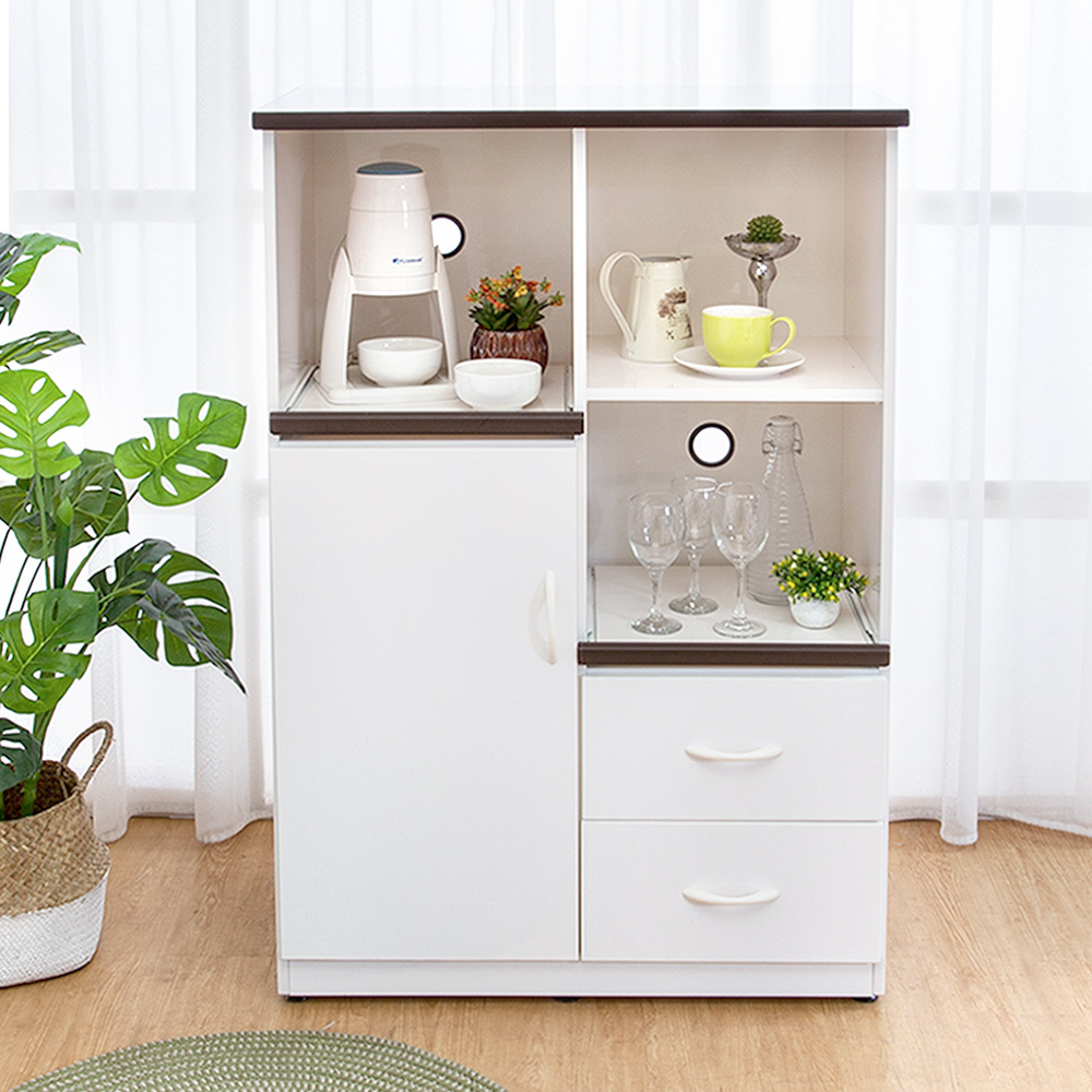 2.8尺一門二抽二拉盤防水塑鋼電器櫃/收納餐櫃(兩色可選)