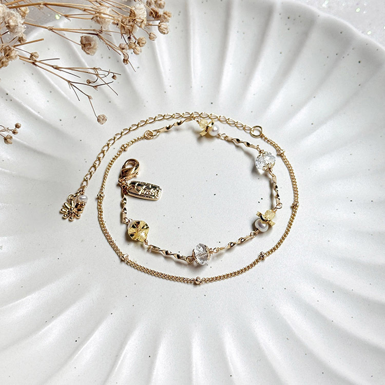 生日花 • 肆月柒 • 木海葵 – 珍珠白水晶 – 手鍊