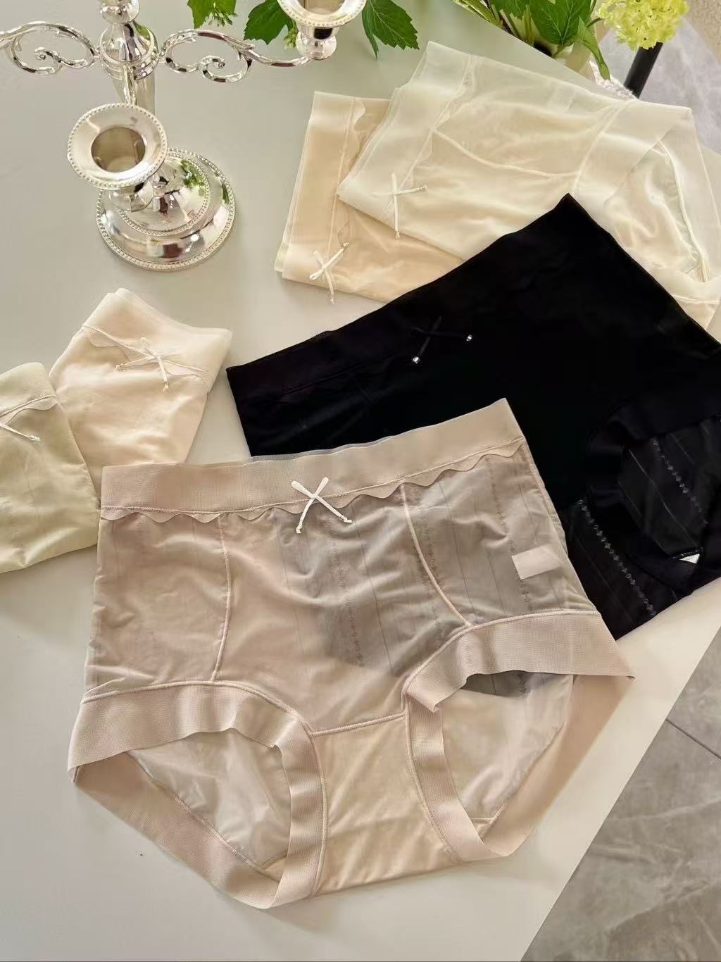 🥰PM_K6605  ▶️褲頭小波浪 高腰 冰絲涼感 微收腹提臀 👉Free Size 可以穿到XL👈