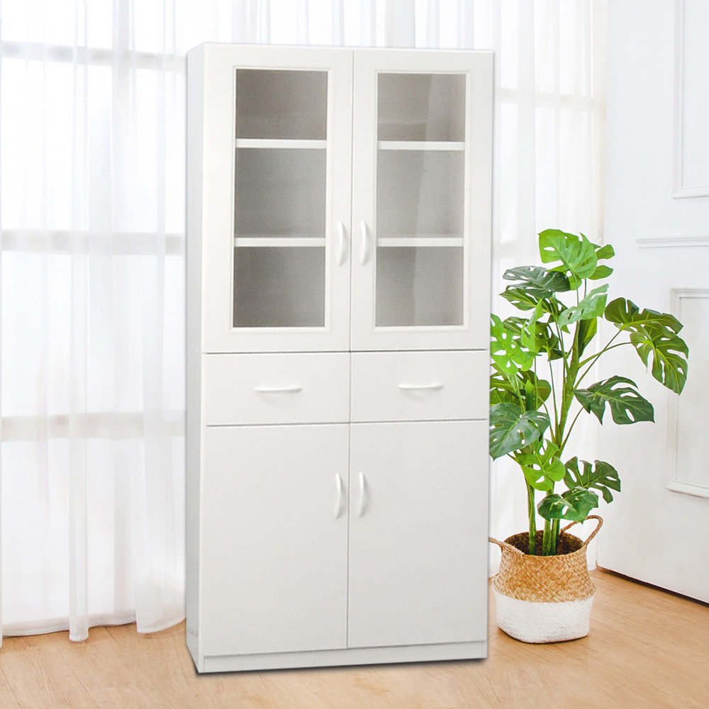 2.7尺四門二抽防水塑鋼收納高櫃/置物櫃(四色可選)