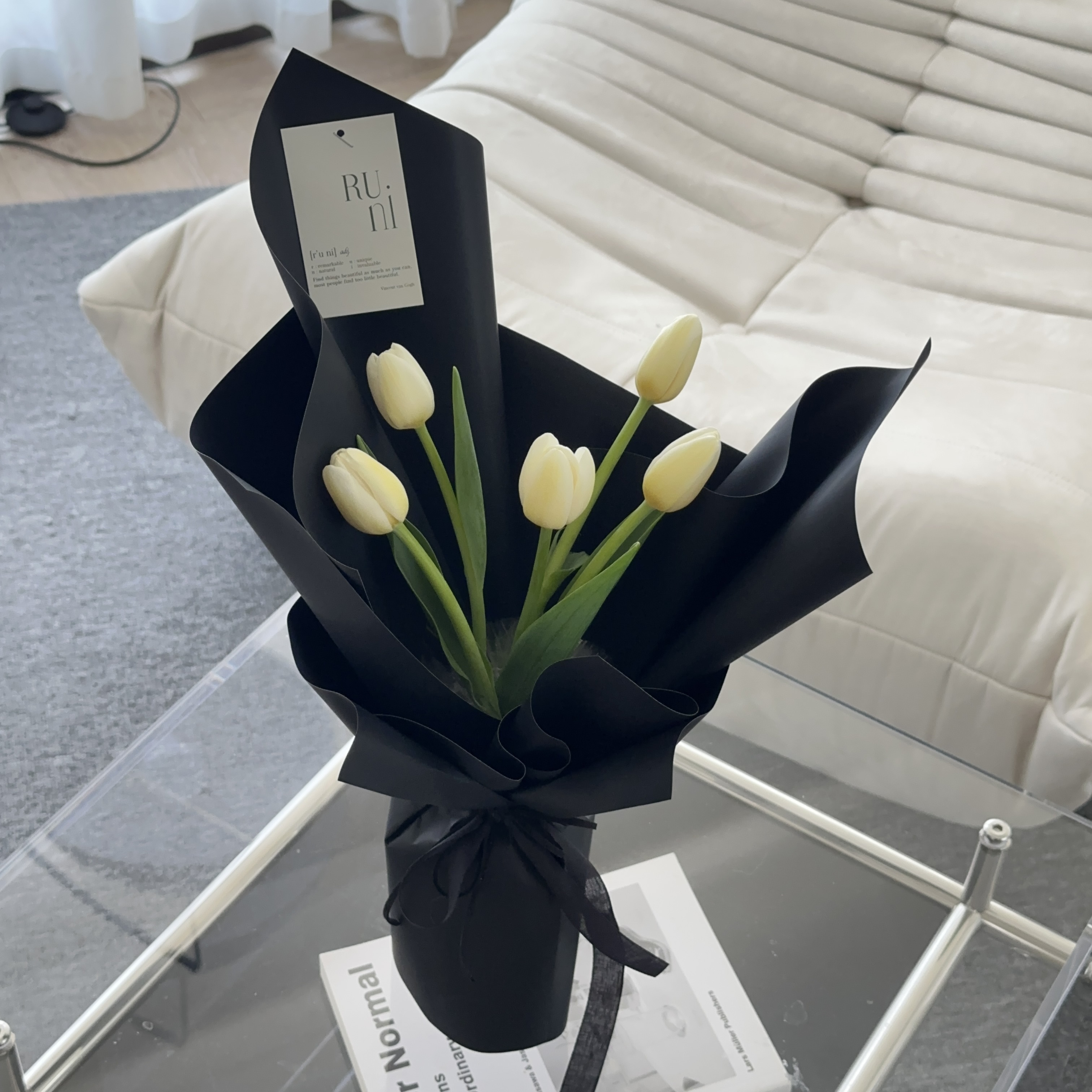 黑夜之詩-5支款鬱金香花束