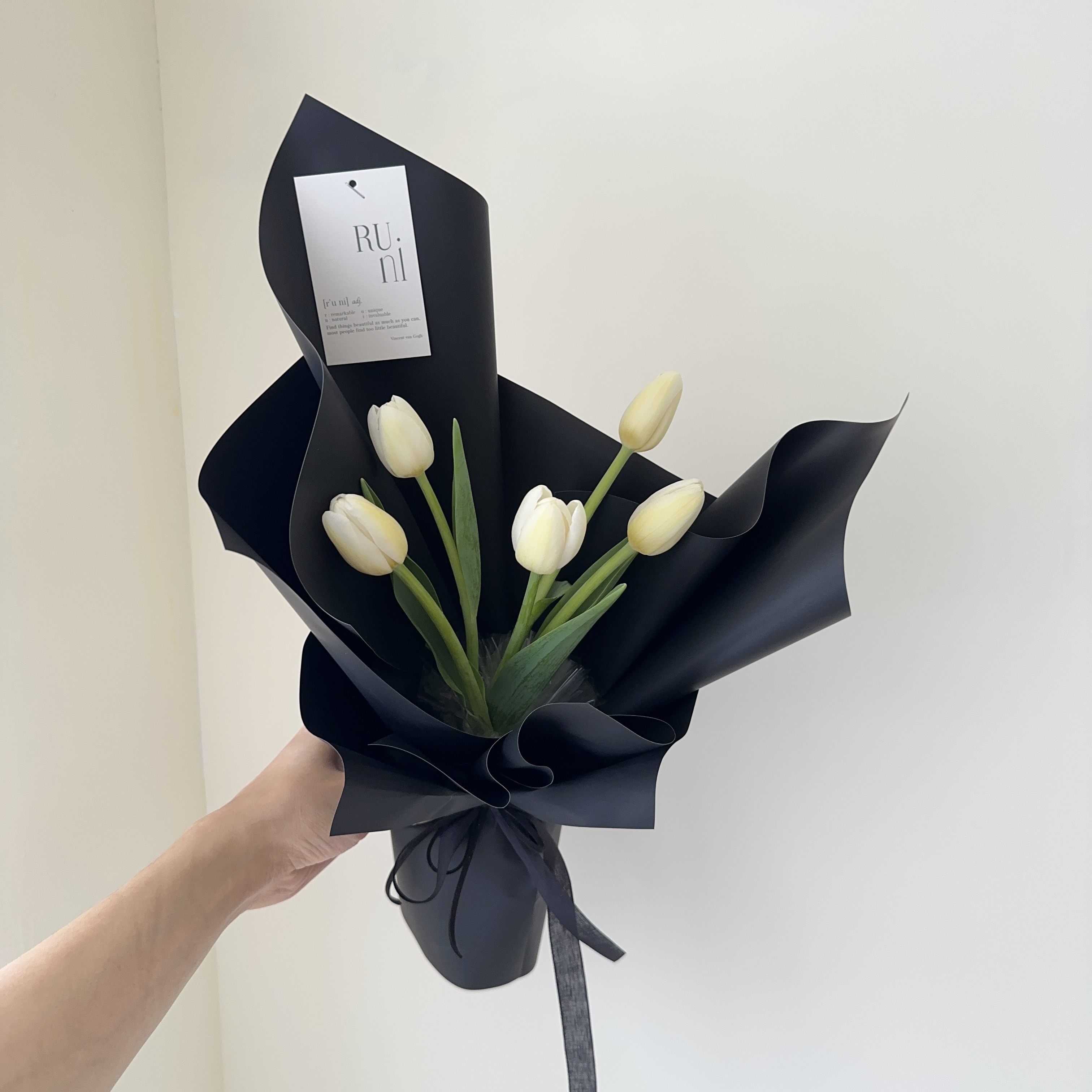 黑夜之詩-5支款鬱金香花束