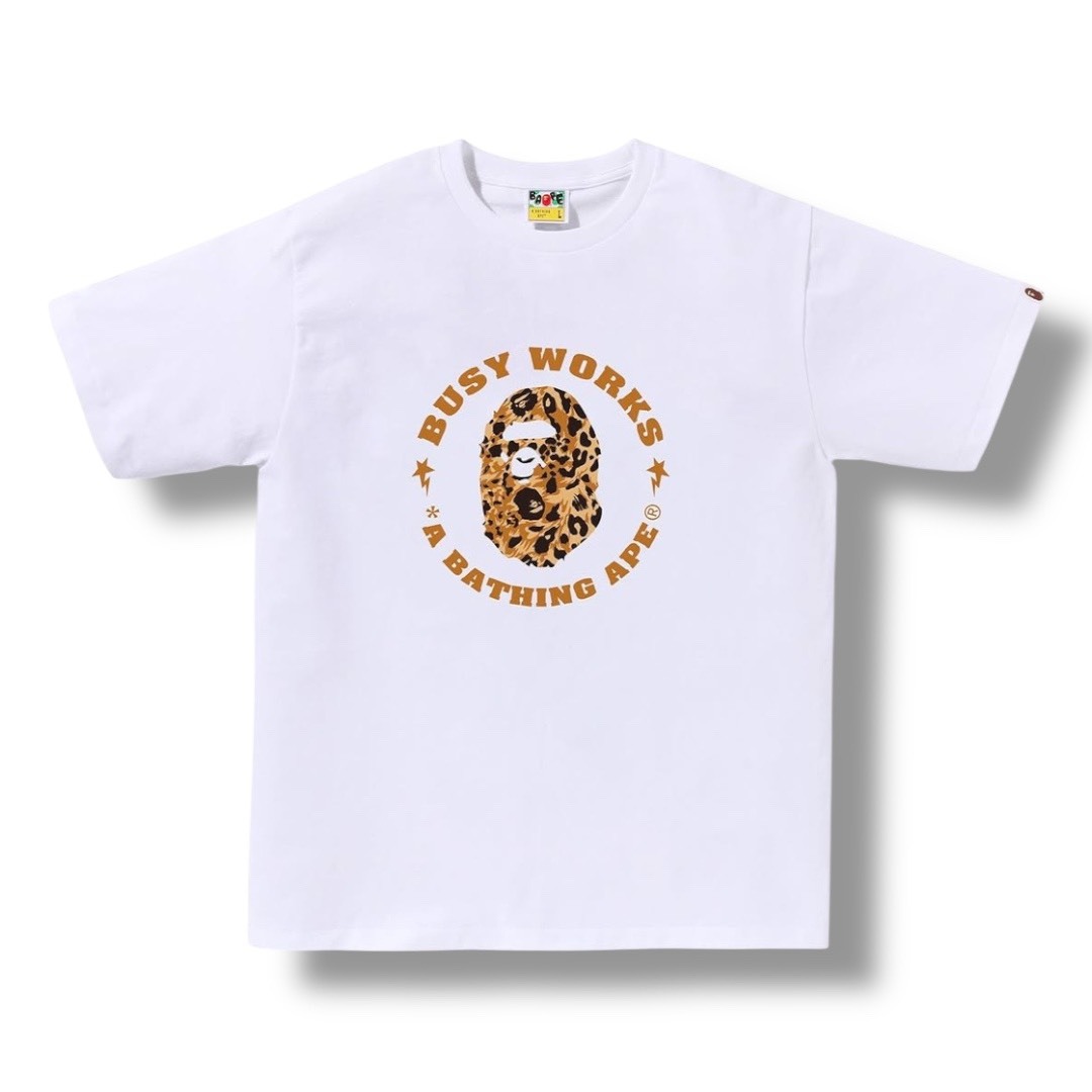 BAPE Wild Leopard Pattern Busy Works STA Tee - 短袖 - 黃色豹紋