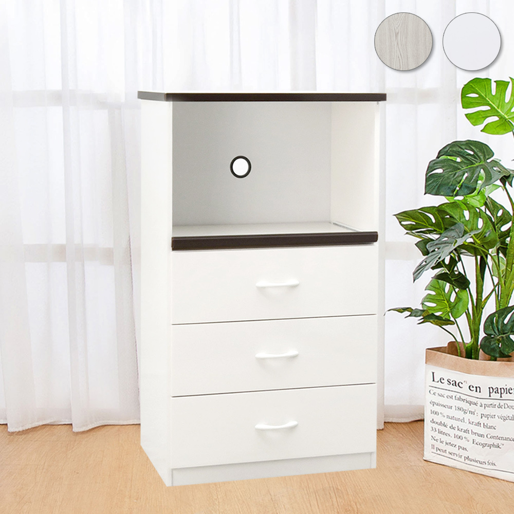 2.2尺三抽一拉盤防水塑鋼電器櫃/收納餐櫃(兩色可選)