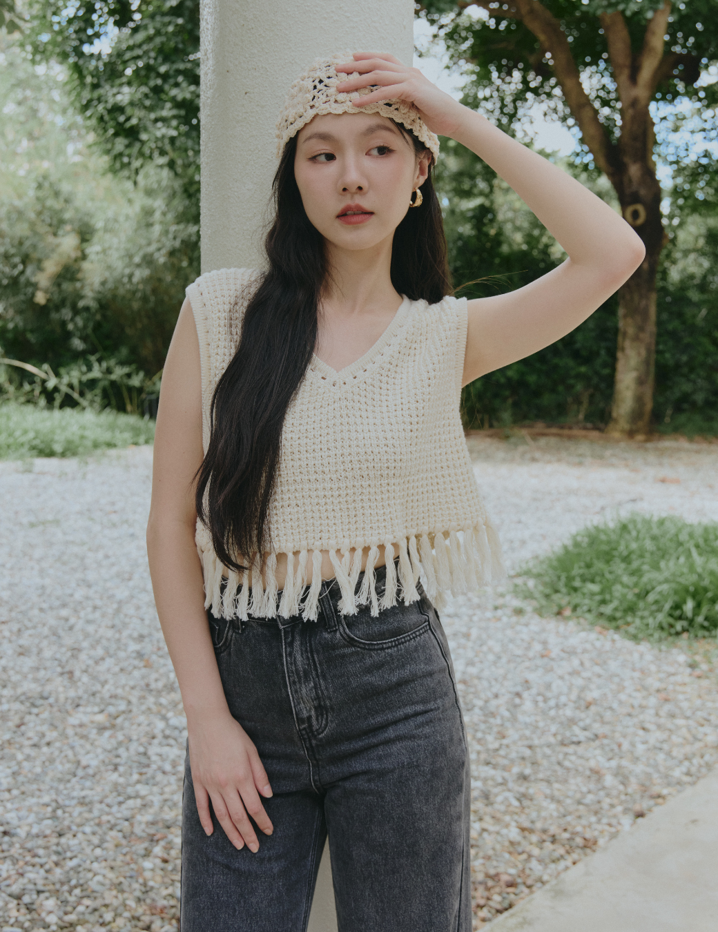 流蘇造型針織背心（2尺寸）