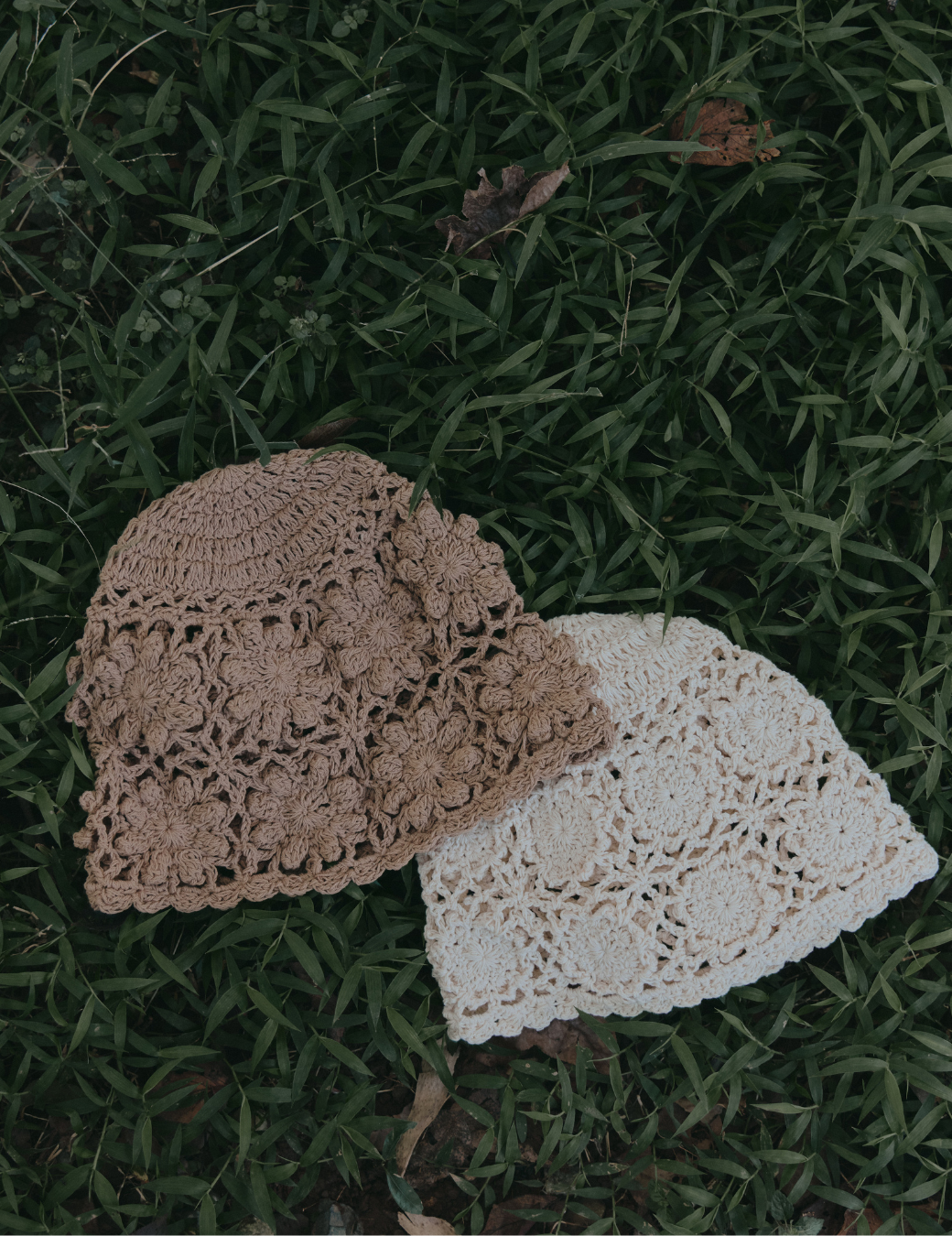 小花簍空針織帽（2色）