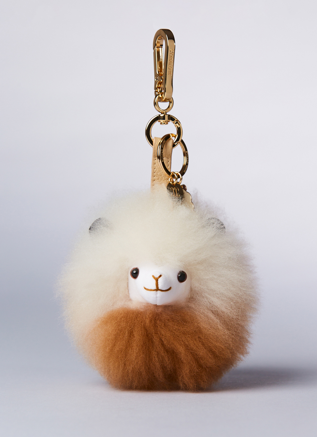 ST.MALO 秘魯工匠手工天然羊駝毛Premium羊駝娃娃鑰匙圈15cm-2592PM-摩卡慕斯漸層可可