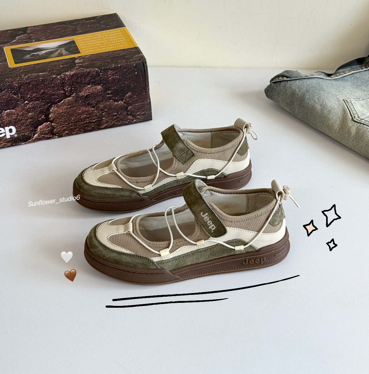 JEEP MARY JANE 簍空瑪莉珍鞋 戶外鞋 瑪莉珍鞋 薄底鞋 灰綠色 米白色 女款/預購