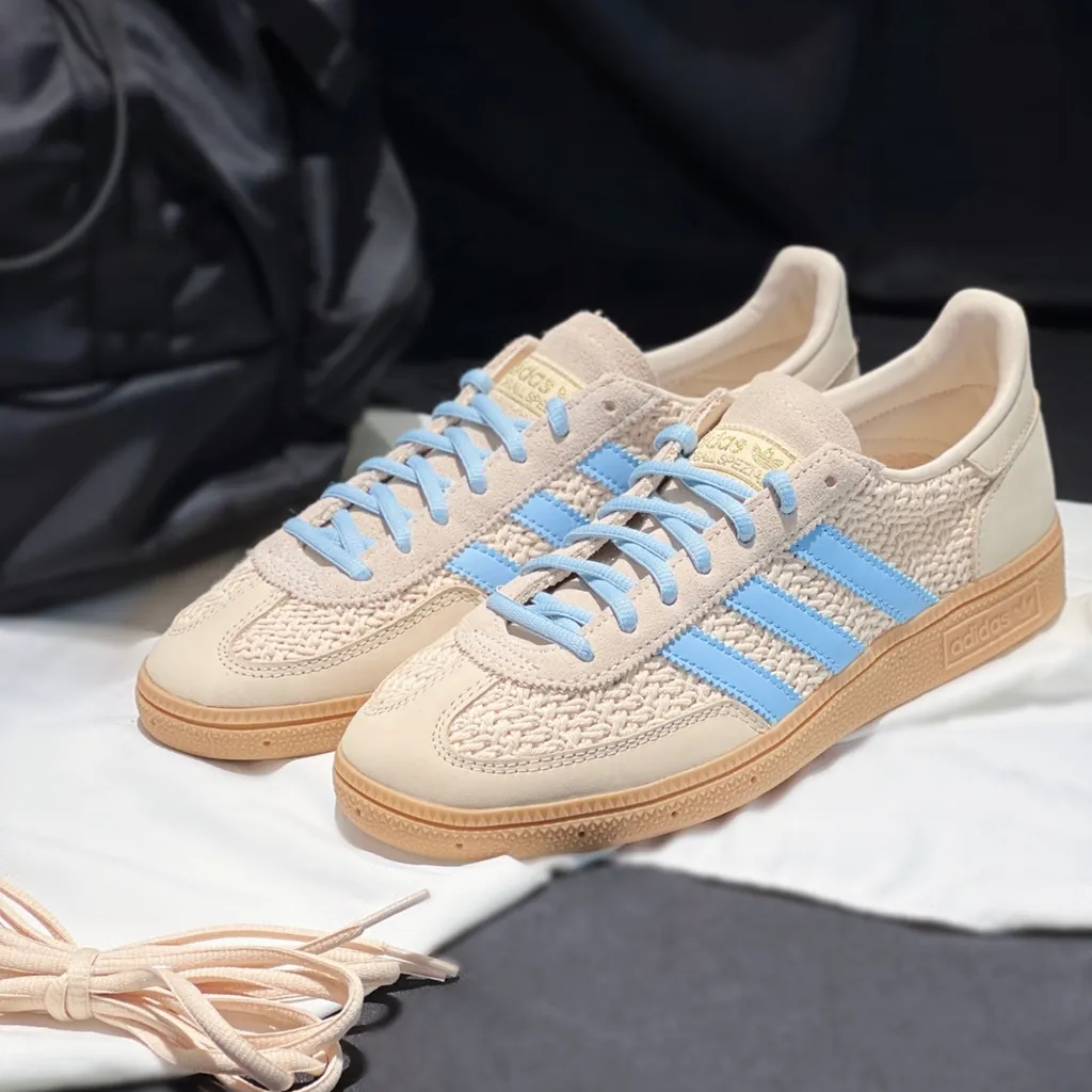 Adidas Handball Spezial 米白藍 編織 皮革 復古鞋 JQ8410