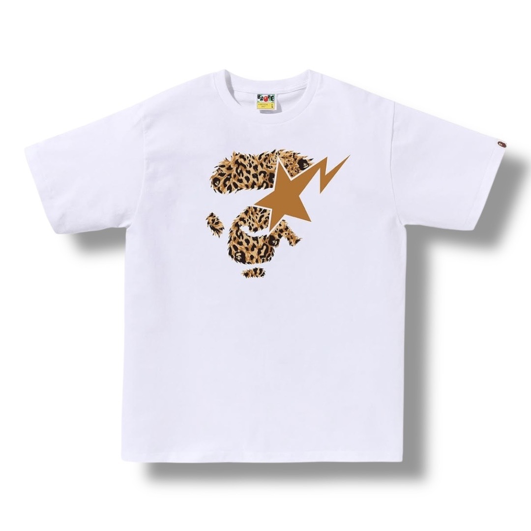 BAPE 經典豹紋系列 大猿人頭 短袖 - 黃色豹紋款