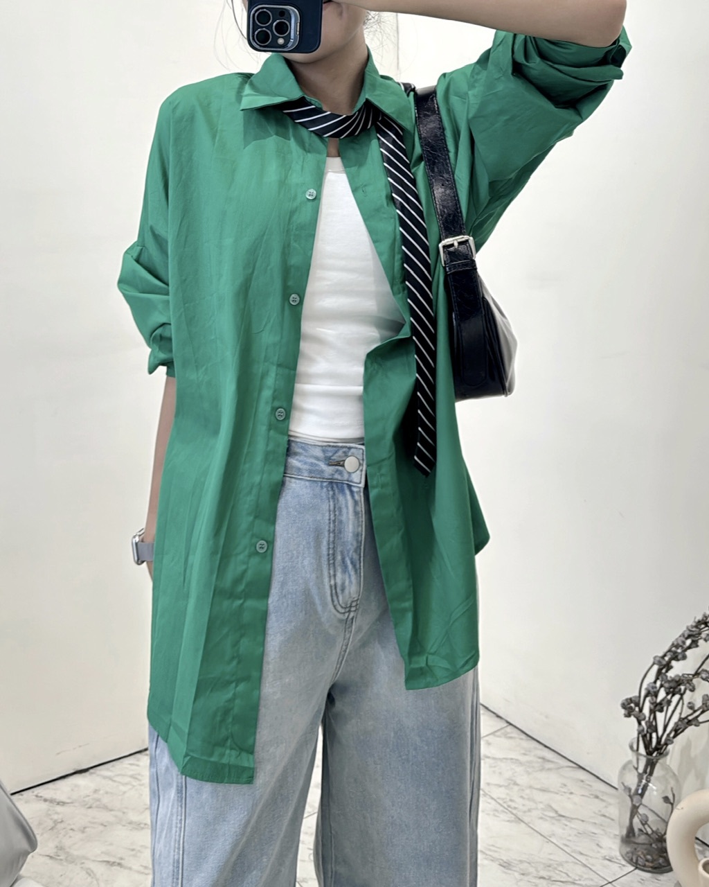 高級感飽和色挺版襯衫-0613