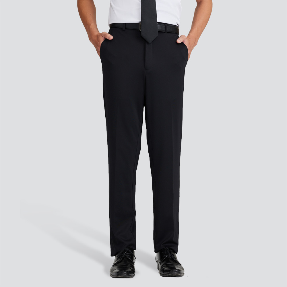 涼感彈性平面西裝褲-兩色