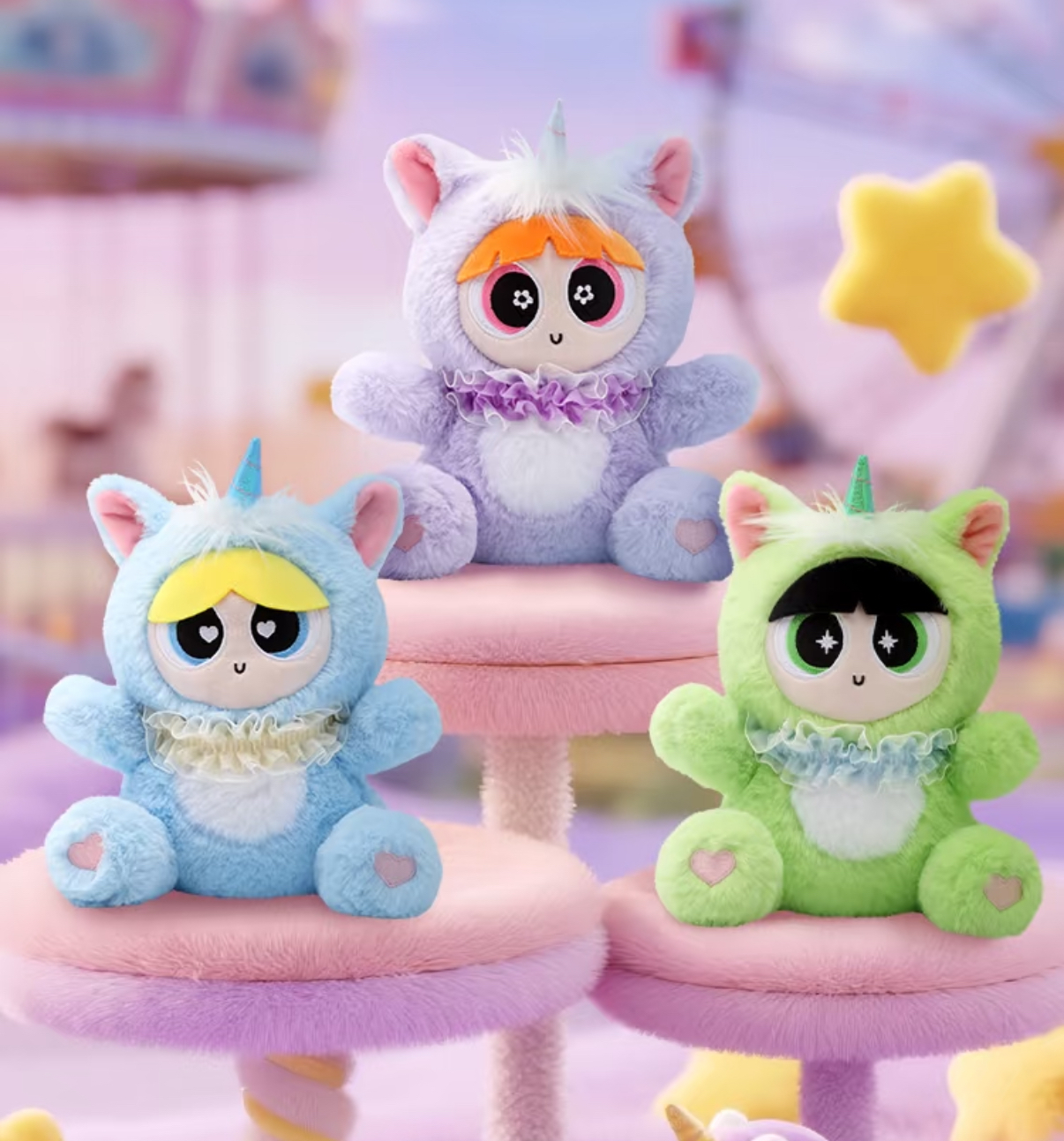 華納正版授權 飛天小女警 獨角獸毛絨娃娃 毛絨公仔 花花 泡泡 毛毛 (任買兩件711免運)/預購