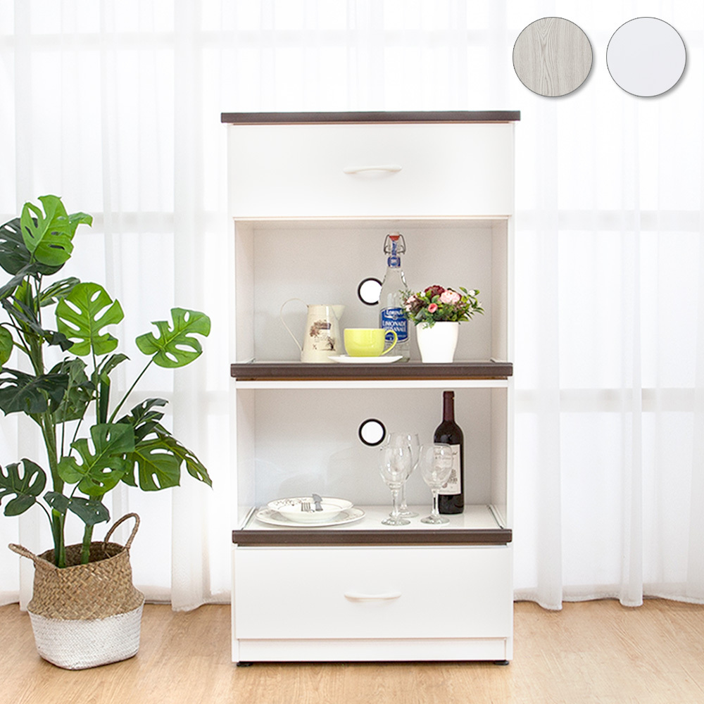 2.2尺二抽二拉盤防水塑鋼電器櫃/收納餐櫃(兩色可選)