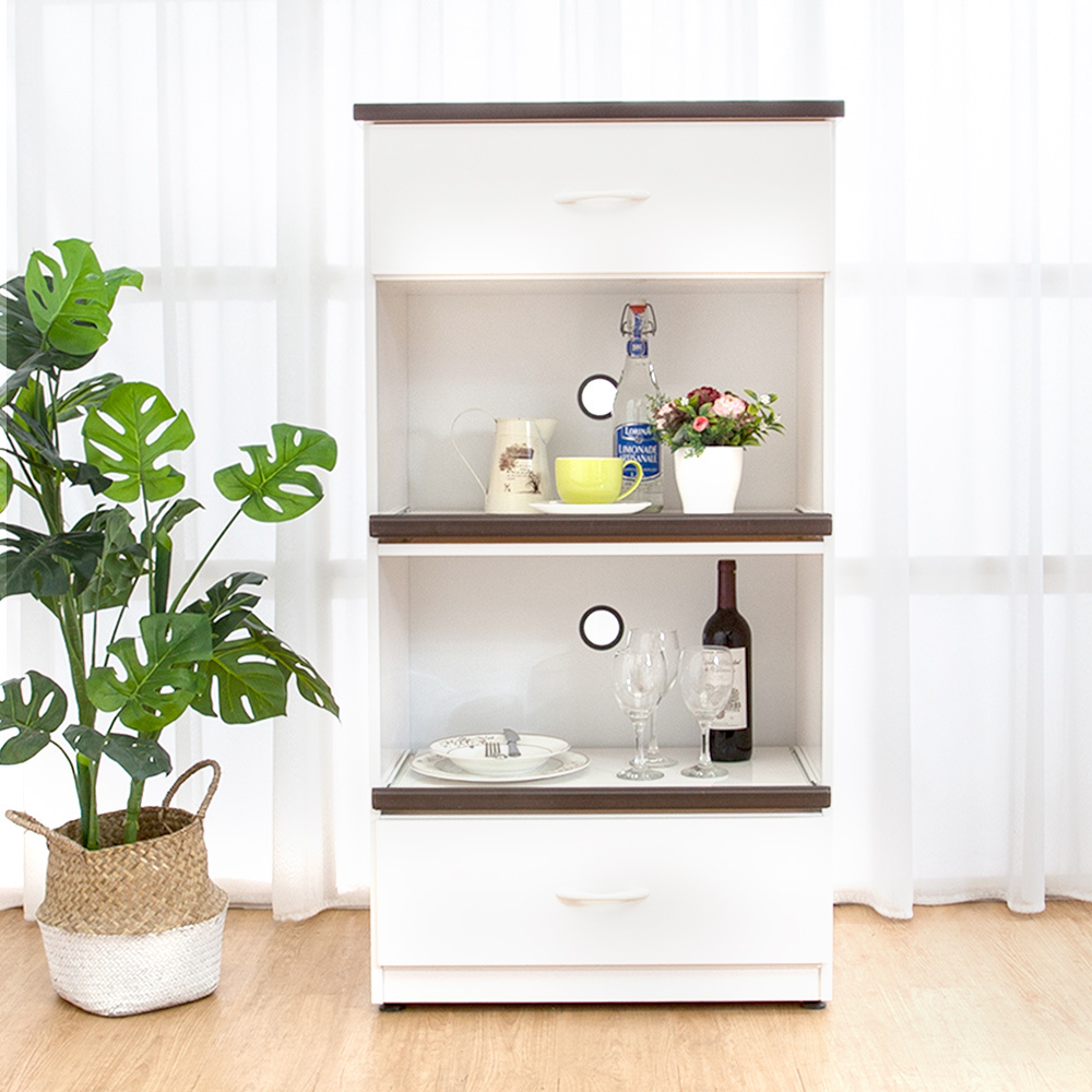 2.2尺二抽二拉盤防水塑鋼電器櫃/收納餐櫃(兩色可選)