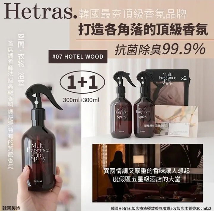 Hetras 酒店療癒極致香氛噴霧 300ml (2支/套) H8 PH242