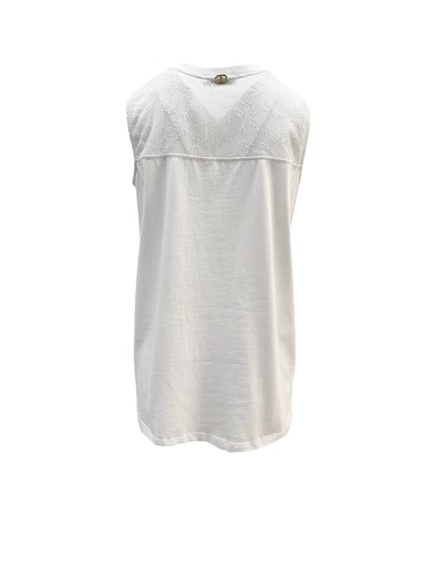 TWIN-SET 蕾絲拼接無袖上衣