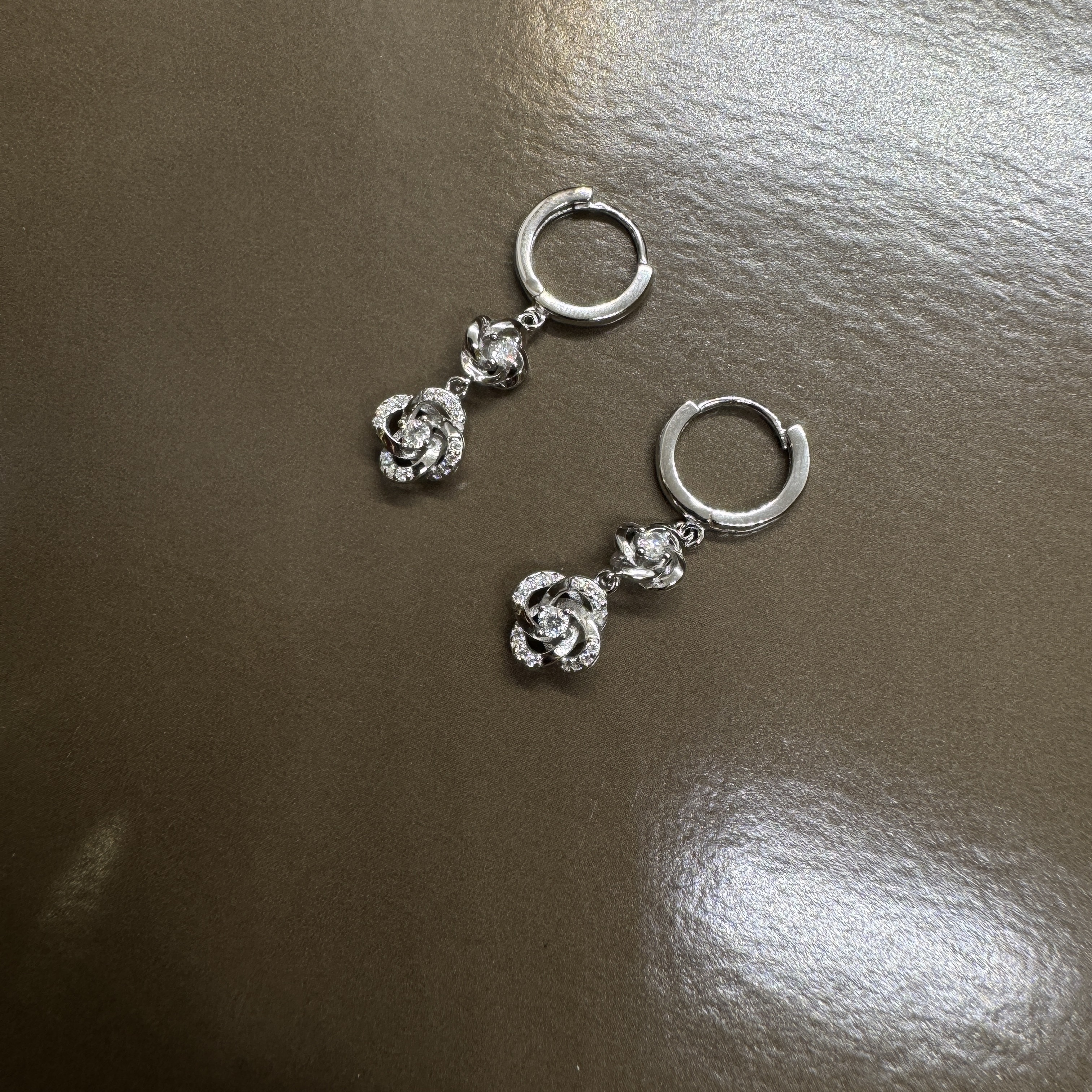 晶漾玫舞 - 純銀耳環