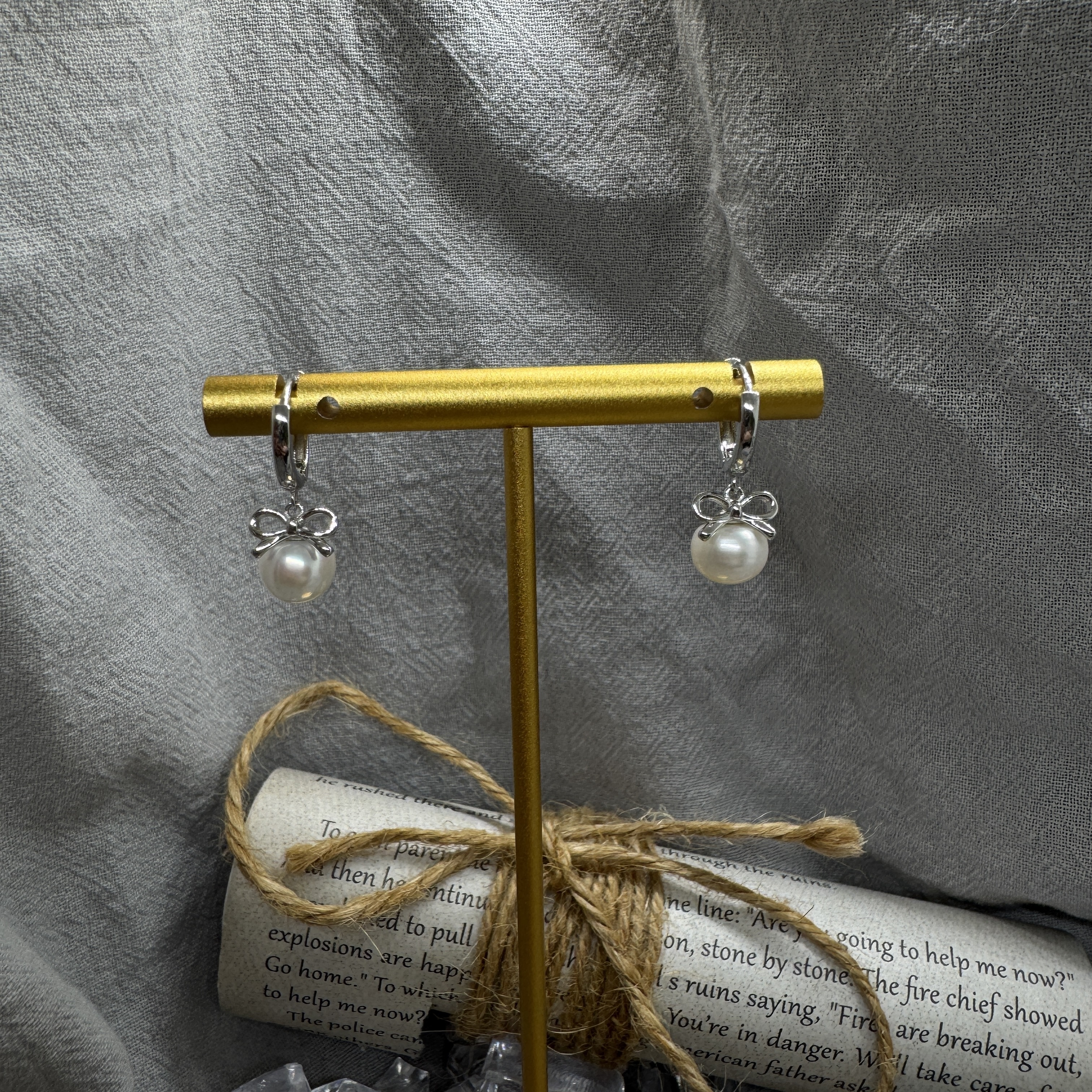 銀月小綴 - 純銀耳環