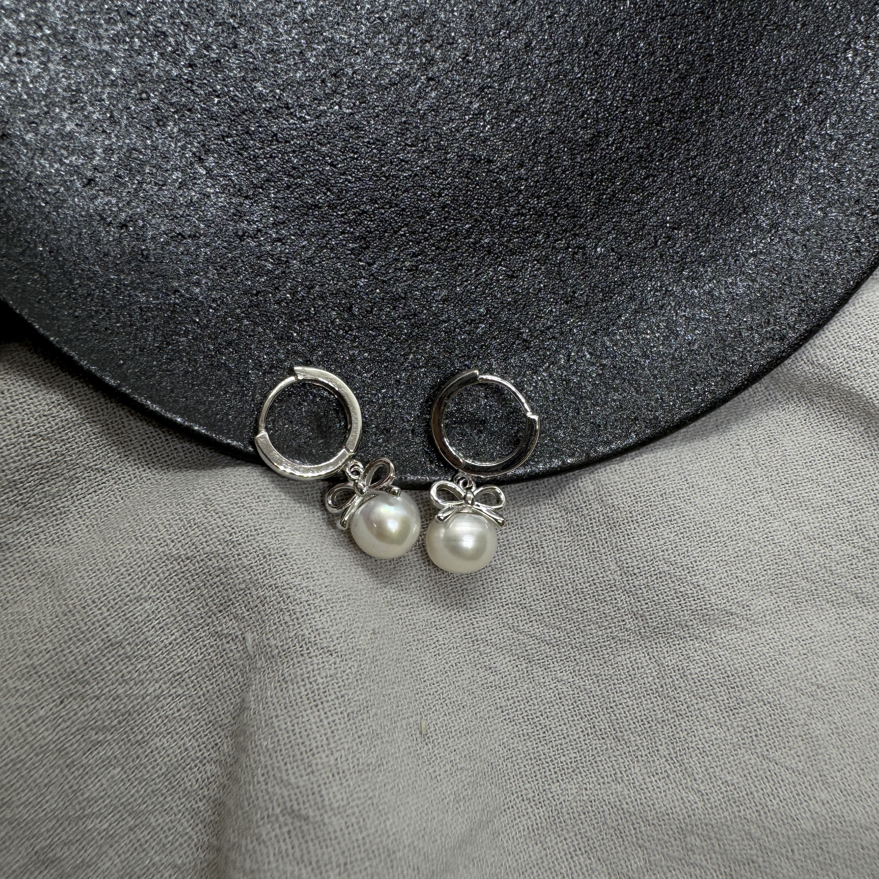 銀月小綴 - 純銀耳環