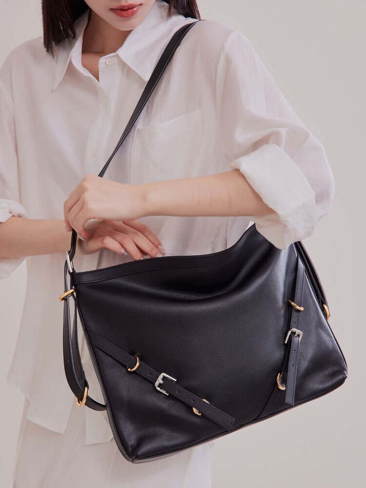 * 大容量真皮單肩斜挎包