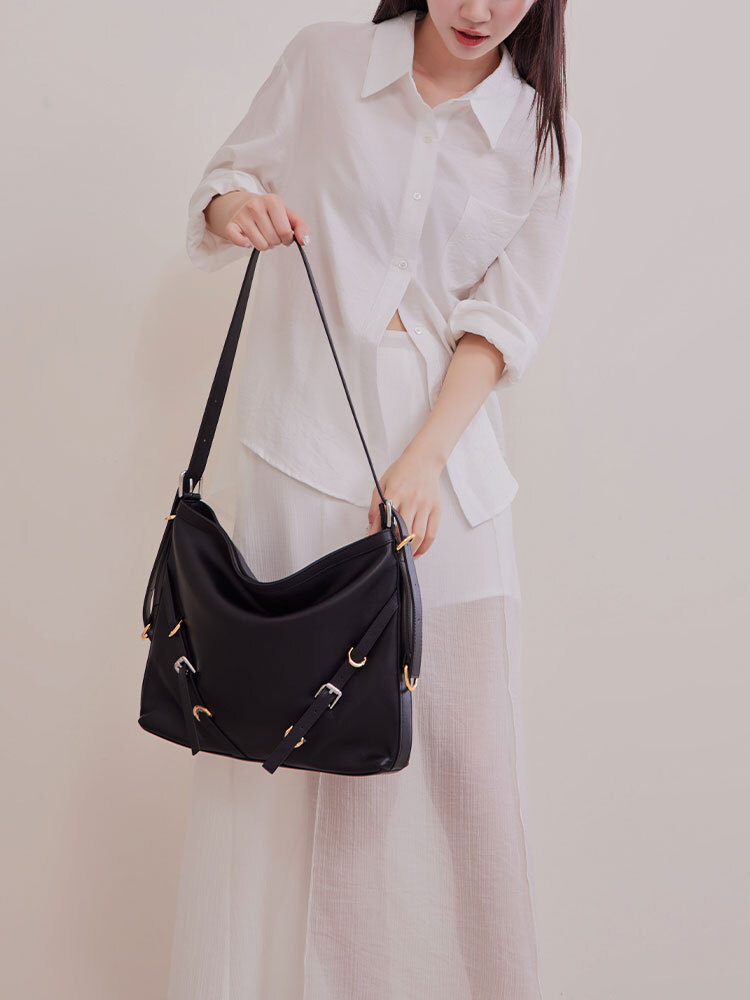 * 大容量真皮單肩斜挎包