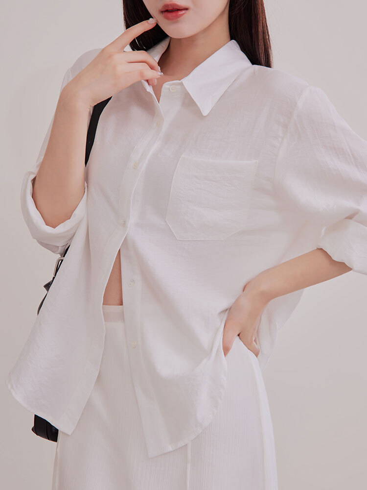 OH!HER 透涼舒適棉質長袖襯衫