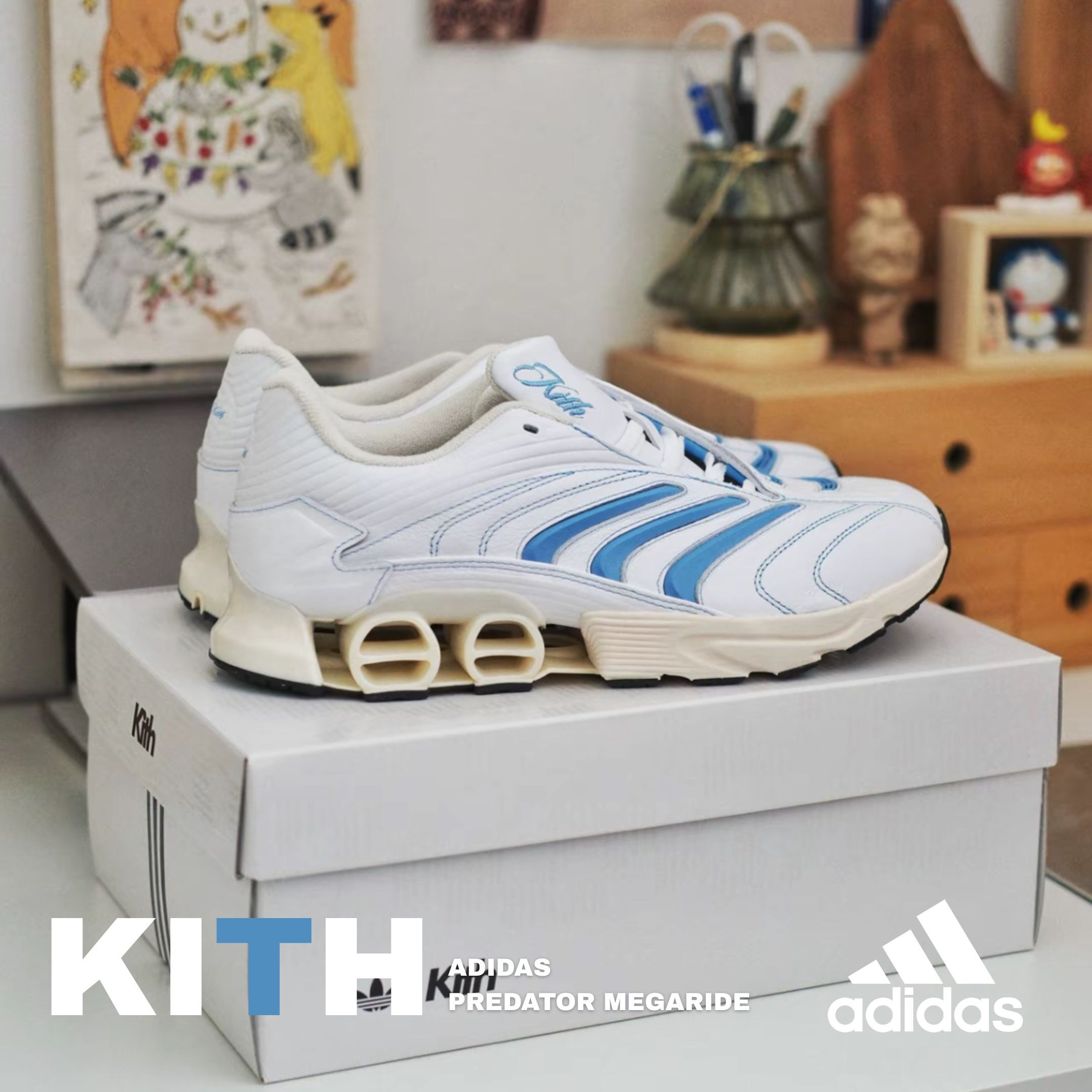 NICEDAY 代購 Kith x Adidas Predator Megaride 聯名 白藍 天空藍 水藍 藍白 白 復古 JR9208