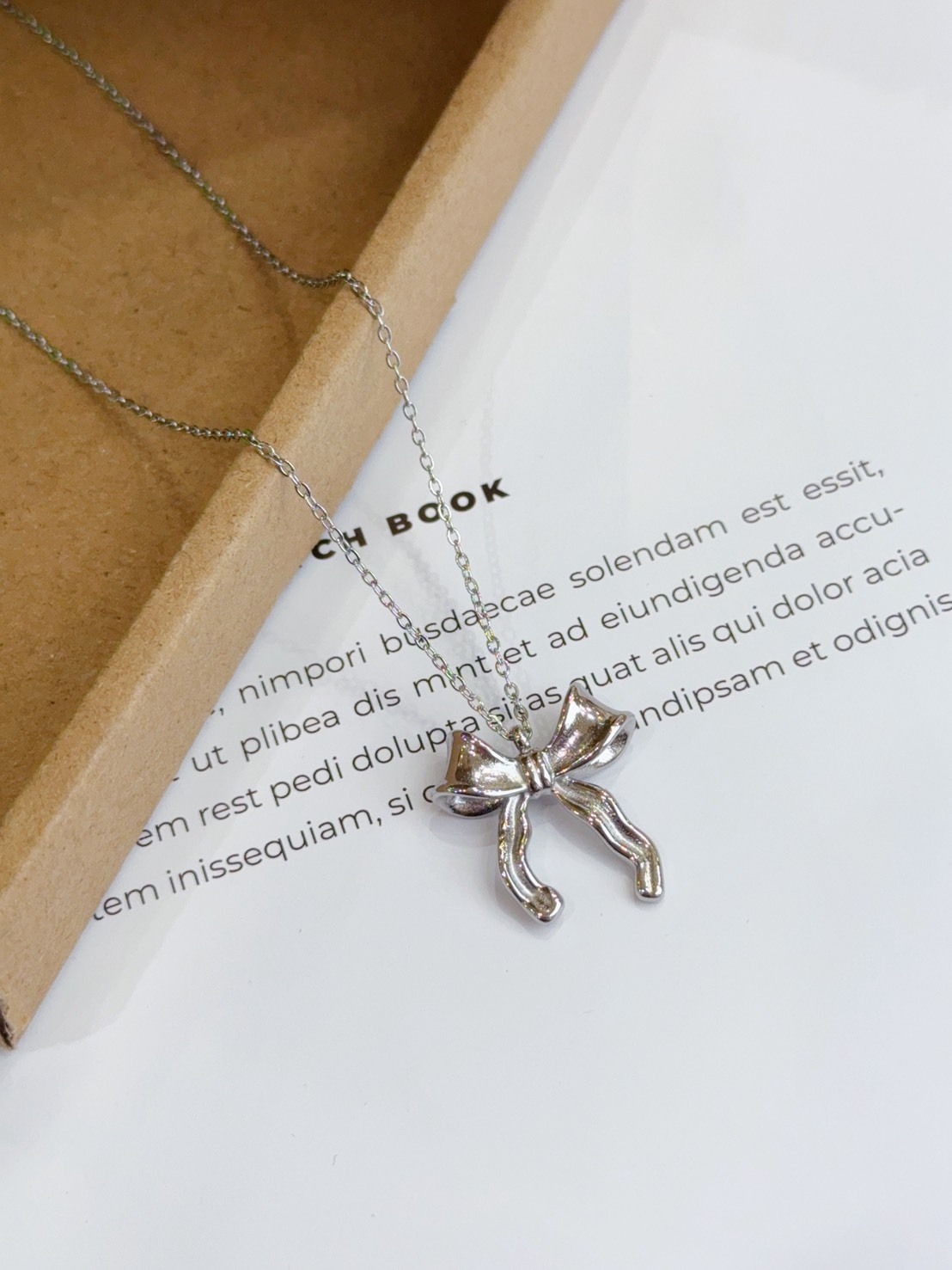 厚磅蝴蝶結醫療鋼項鍊