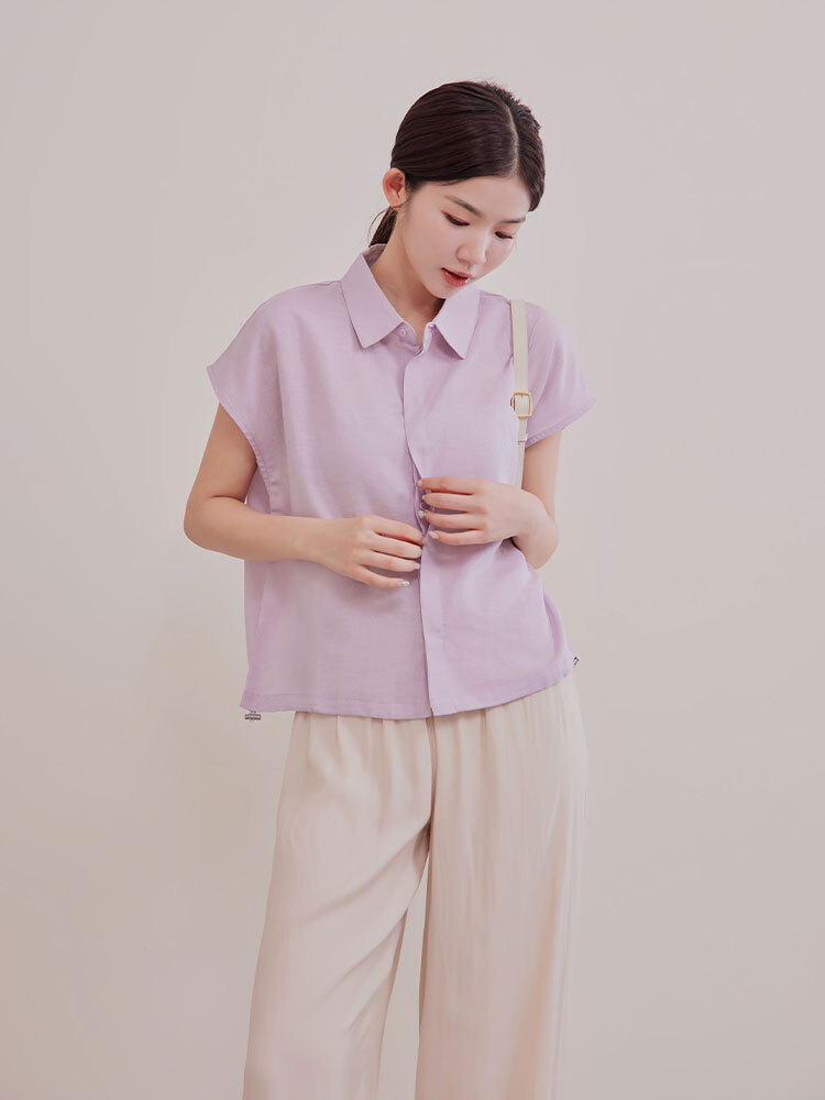 OH!HER 時尚坎肩天絲縮腰上衣