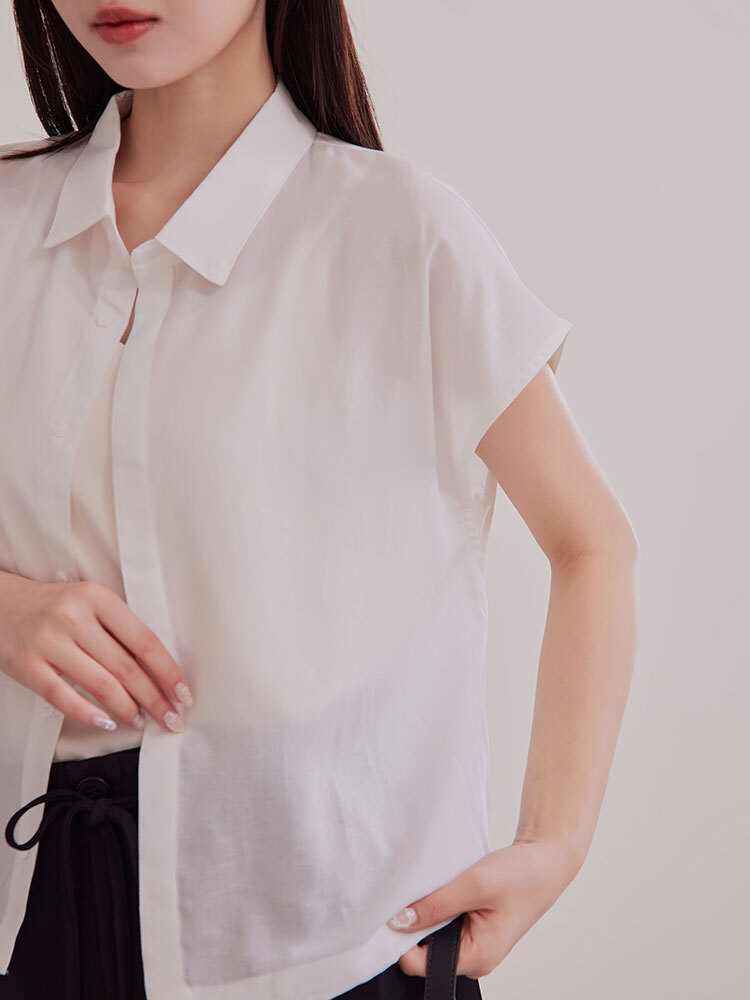 OH!HER 時尚坎肩天絲縮腰上衣