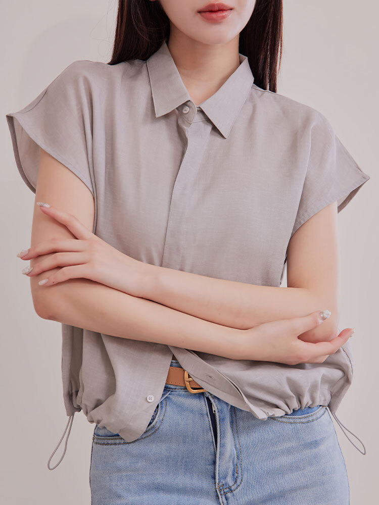 OH!HER 時尚坎肩天絲縮腰上衣