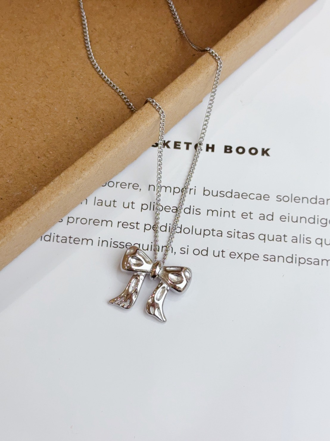 甜美風公主蝴蝶結醫療鋼項鍊