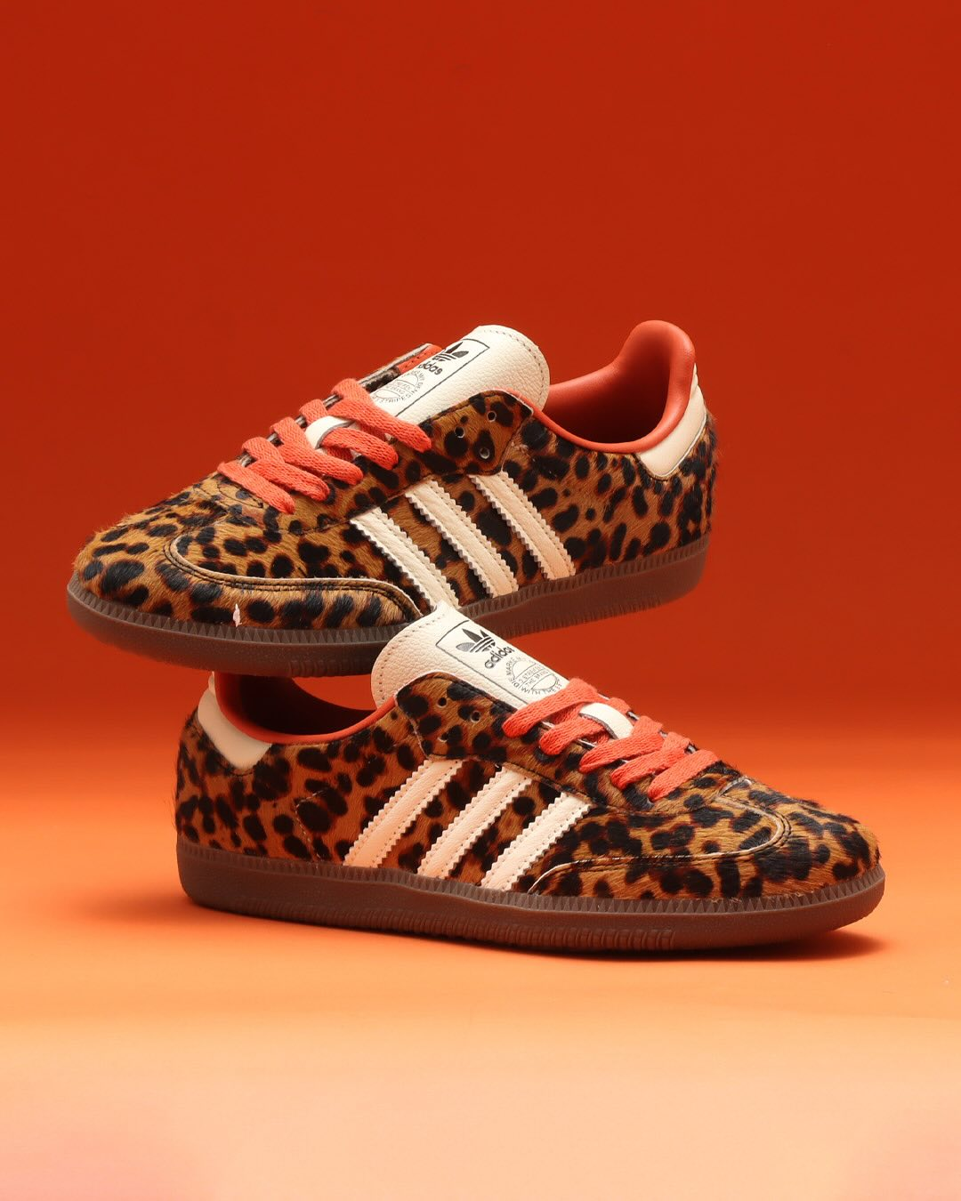 Adidas Samba OG 橘紅 豹紋 馬毛 咖啡 焦糖底 JI2734