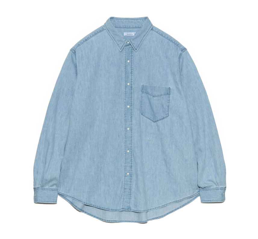 Nanamica / 標準領淺色牛仔長袖襯衫 / S25SG087 /  AUG25