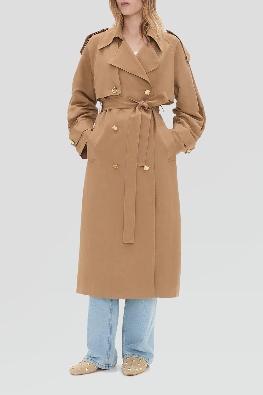 Aje｜COSMOS 落肩雙排釦風衣外套