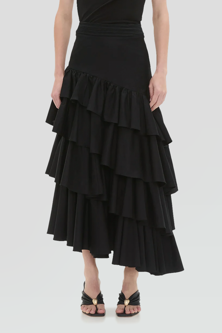 Aje｜STELLA 高腰不對稱層次長裙