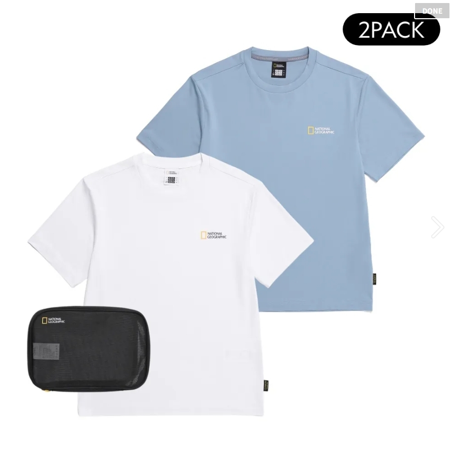【直播】KM0805198 National Geographic 男女同款短袖上衣 (2件裝) (附送小包) (N255UPA010)